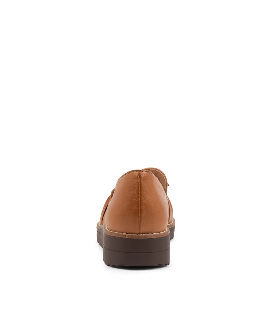 Oclem Dark Tan Leather Flat Shoes Cs
