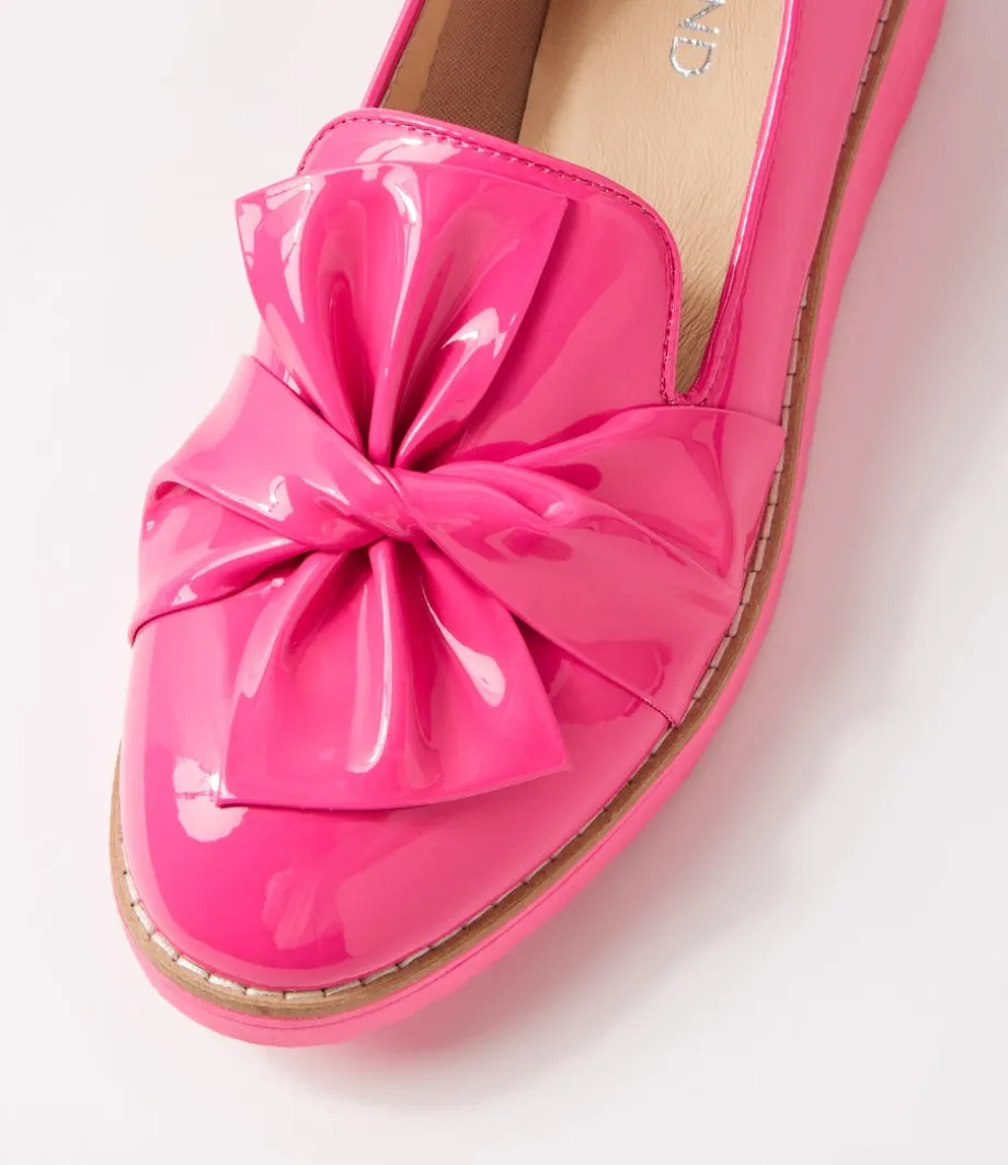 Oclem Hot Pink Patent Leather Loafers