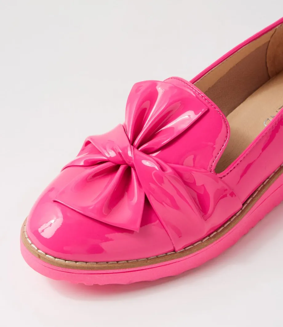 Oclem Hot Pink Patent Leather Loafers