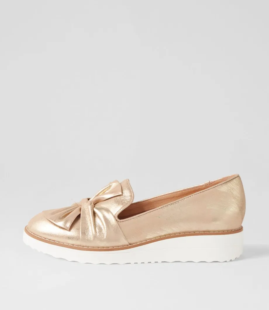 Oclem Old Gold Scratch Leather Loafers