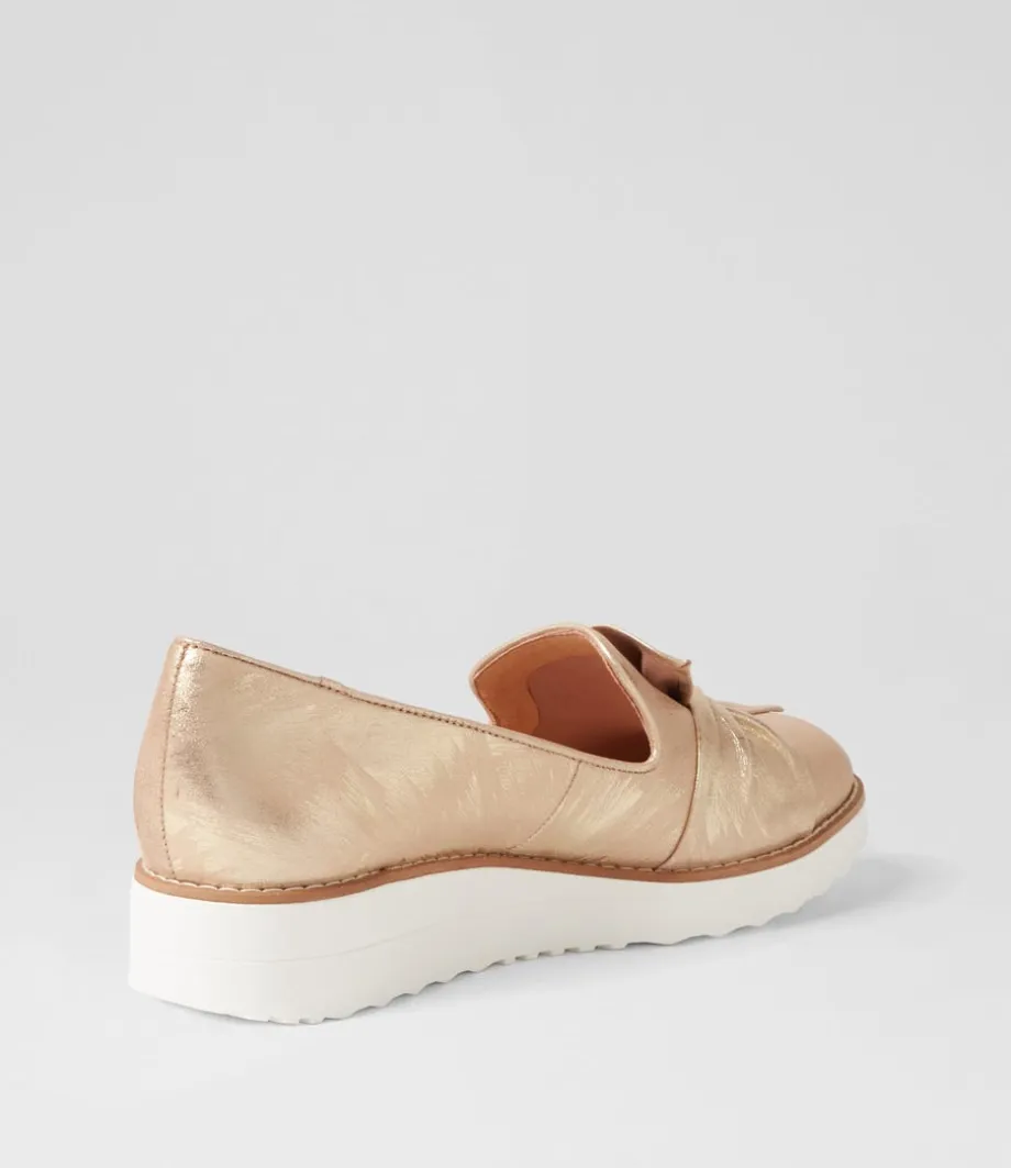 Oclem Old Gold Scratch Leather Loafers