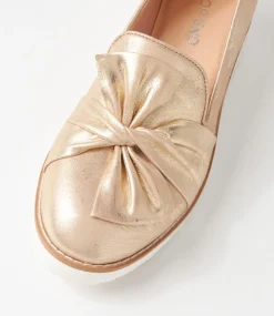 Oclem Old Gold Scratch Leather Loafers