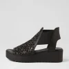 Odate Black Leather Sandals