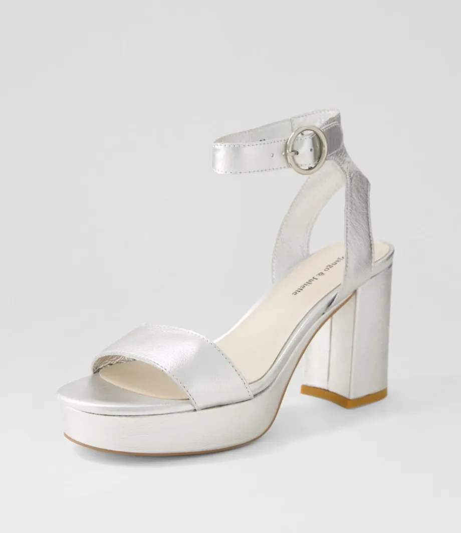 Oita Silver Leather Sandals