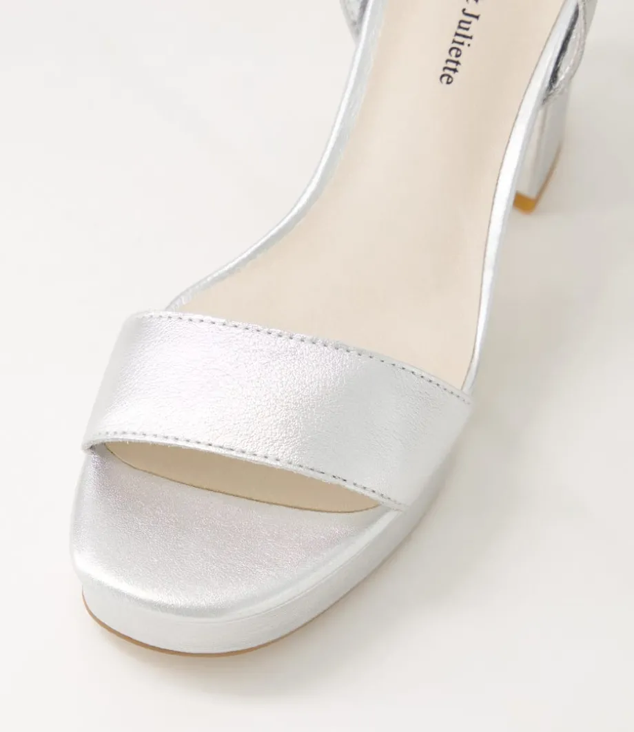 Oita Silver Leather Sandals