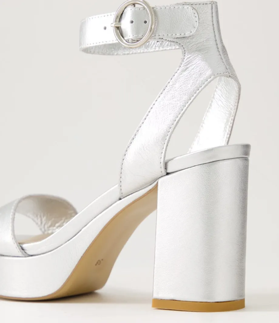 Oita Silver Leather Sandals
