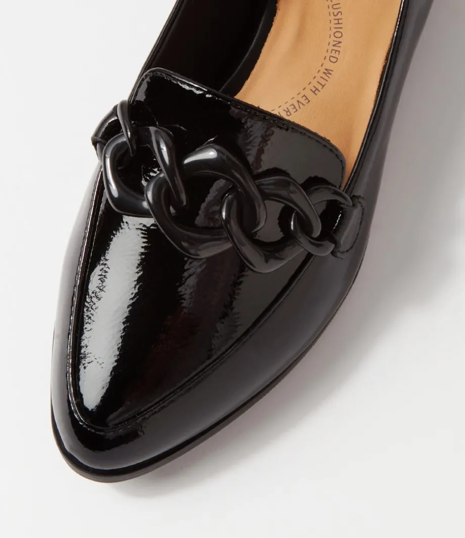 Olange Xw Black Wrinkle Patent Loafers