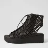 Olava Black Leather Sandals