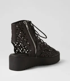 Olava Black Leather Sandals