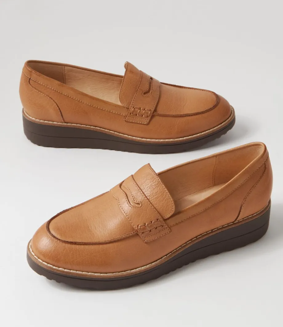Oley Dark Tan Choc Leather Loafers