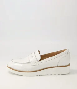 Oley White Patent Leather Flat Shoes