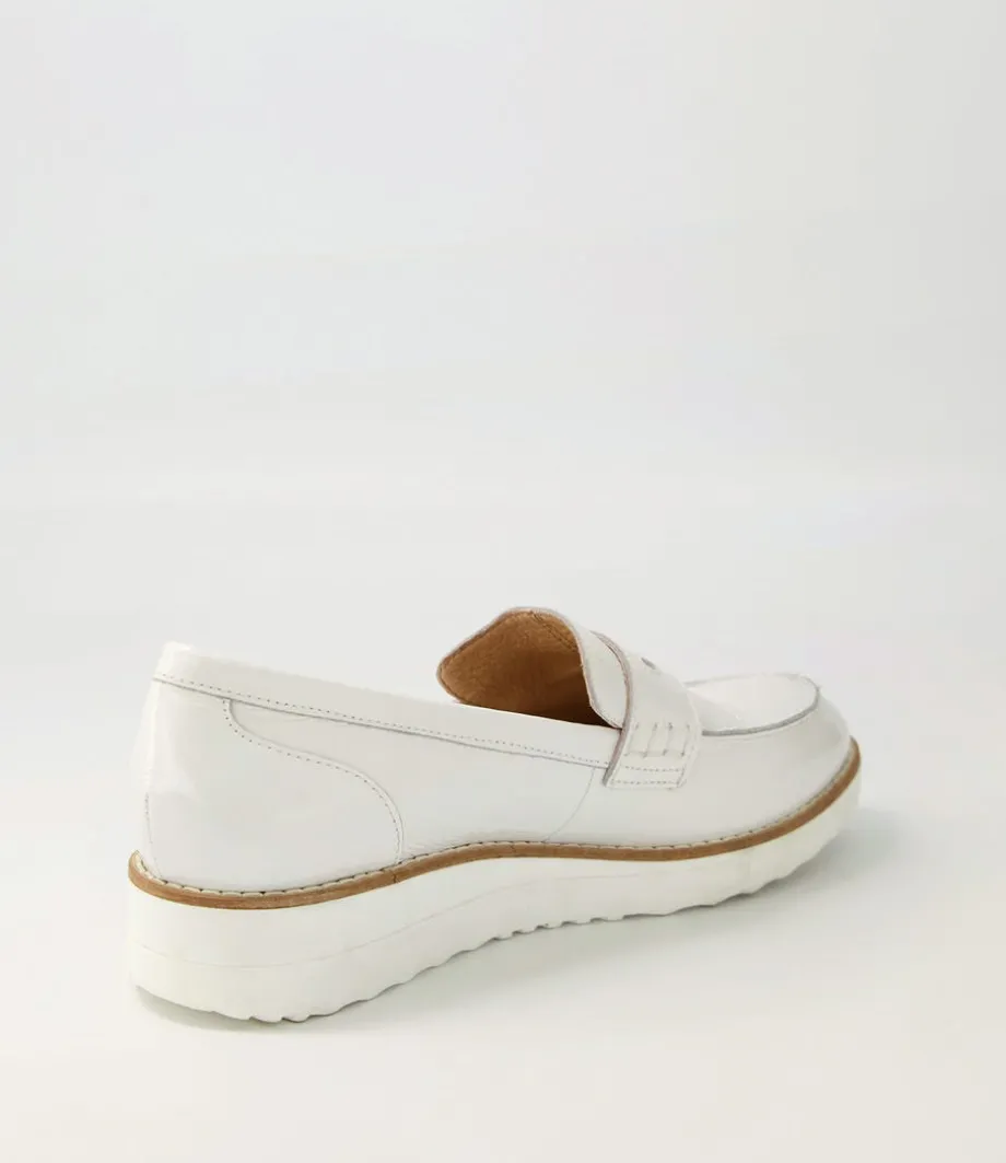 Oley White Patent Leather Flat Shoes