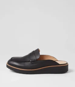 Olmm Black Leather Mules