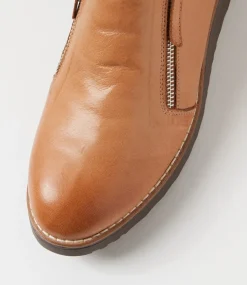 Opal Tan Leather Fur Ankle Boots