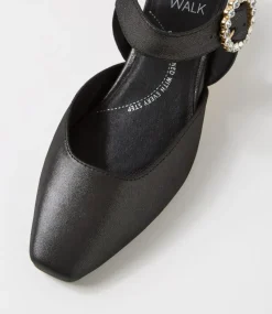 Orella Xw Black Shimmer Leather Heels