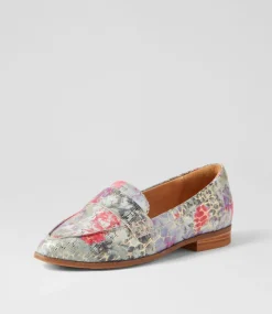 Oreta Xw Black Floral Leather Loafers