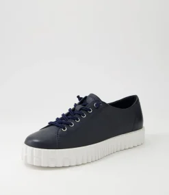 Ormey Navy White Leather Sneakers