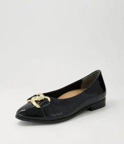 Ossa Xf Black Patent Leather Ballet Flats