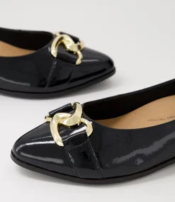 Ossa Xf Black Patent Leather Ballet Flats