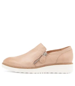 Otilia Cafe Leather Flat Shoes Ws