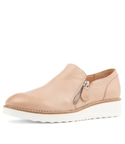 Otilia Cafe Leather Flat Shoes Ws