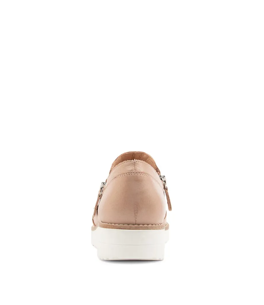 Otilia Cafe Leather Flat Shoes Ws