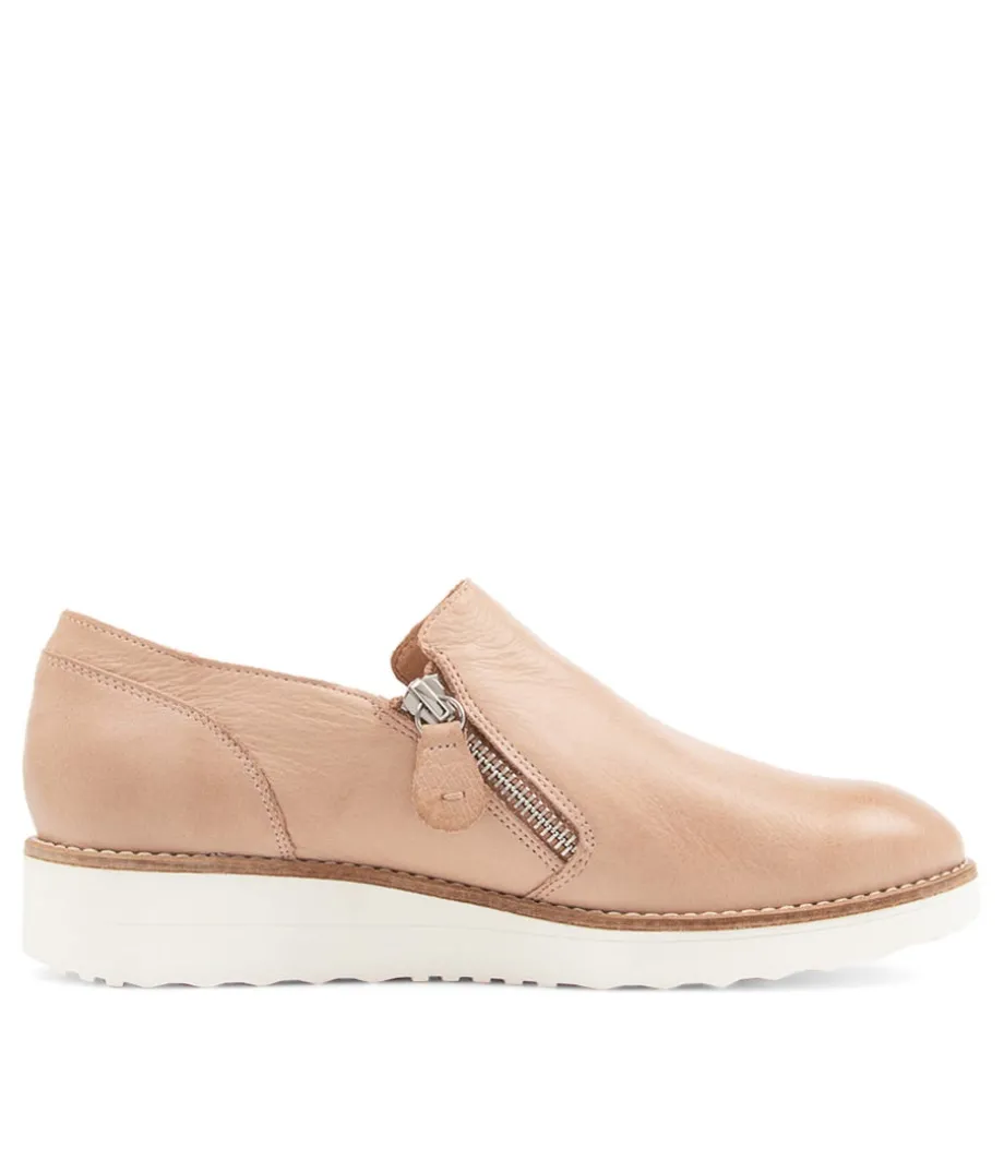 Otilia Cafe Leather Flat Shoes Ws