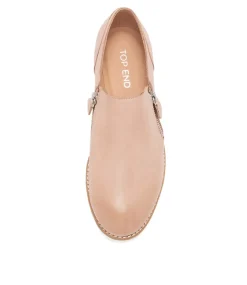 Otilia Cafe Leather Flat Shoes Ws