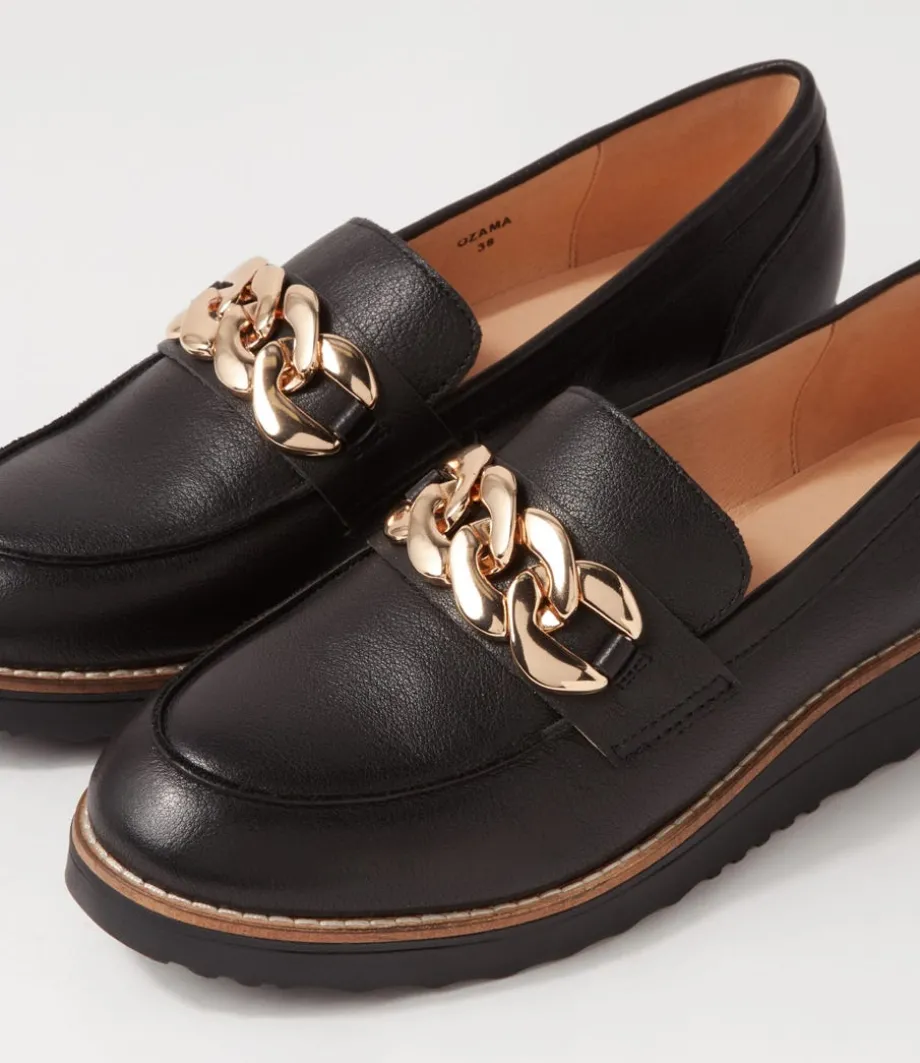 Ozama Black Leather Loafers