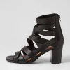 Paltic Black Leather Sandals