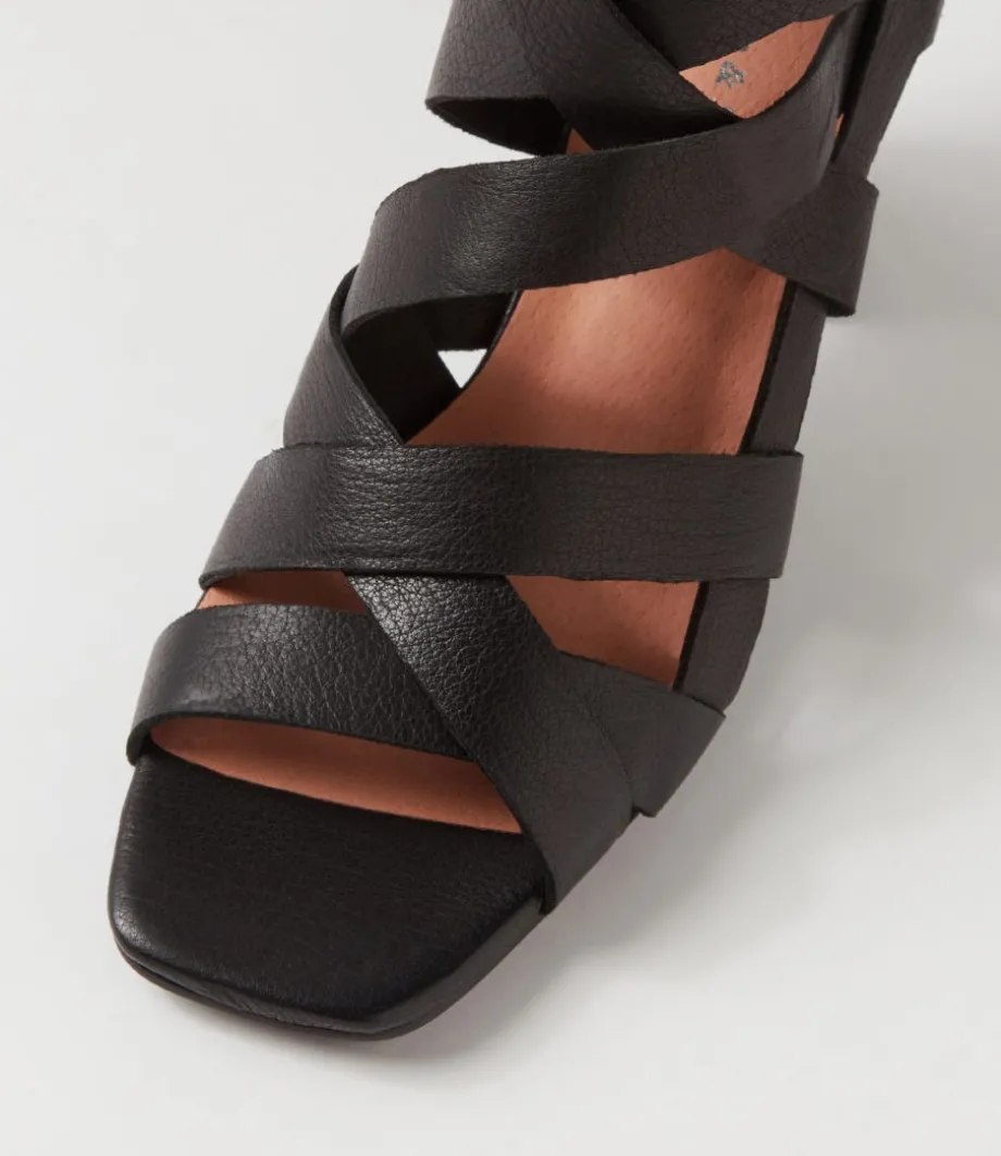 Paltic Black Leather Sandals