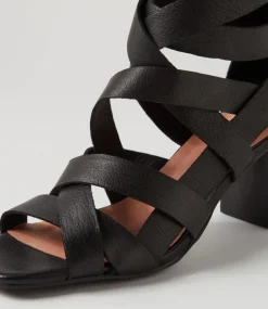 Paltic Black Leather Sandals