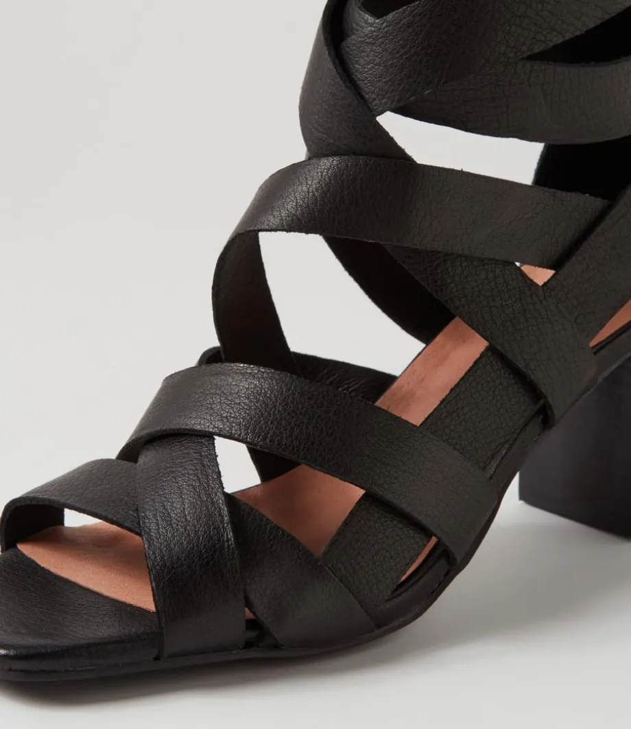 Paltic Black Leather Sandals