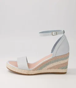 Palyssa Pale Blue Multi Leather Espadrilles