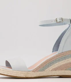 Palyssa Pale Blue Multi Leather Espadrilles