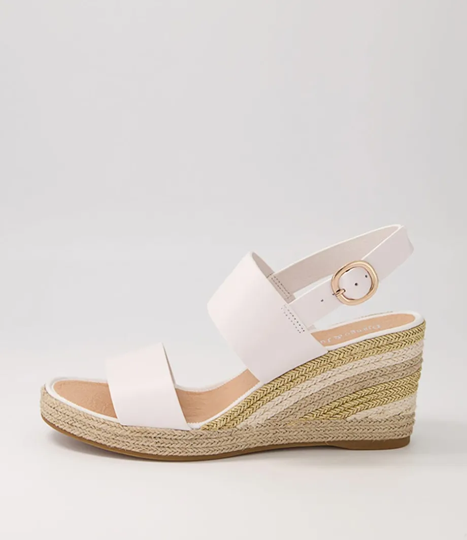 Pama White Gold Multi Leather Espadrilles