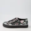 Pamela Xf Black Floral Leather Sneakers