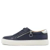 Pamela Xf Navy Silver Leather Sneakers
