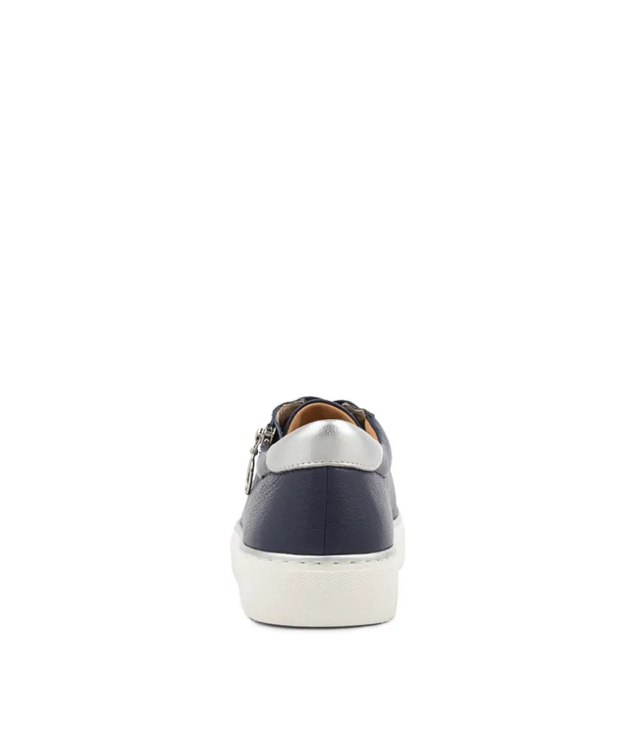 Pamela Xf Navy Silver Leather Sneakers