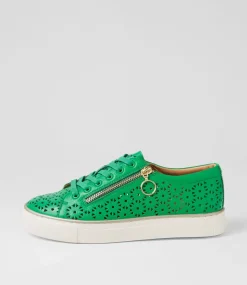 Pandoe Xf Bright Emerald Leather Sneakers