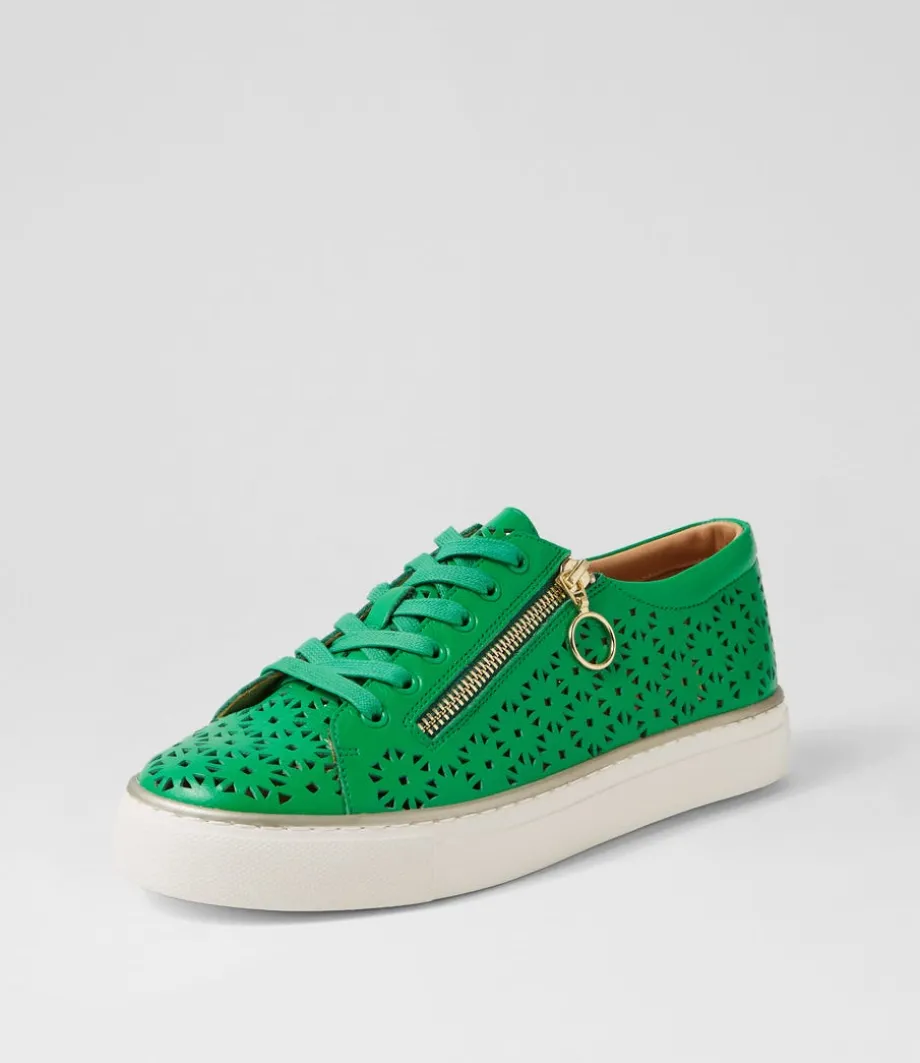Pandoe Xf Bright Emerald Leather Sneakers