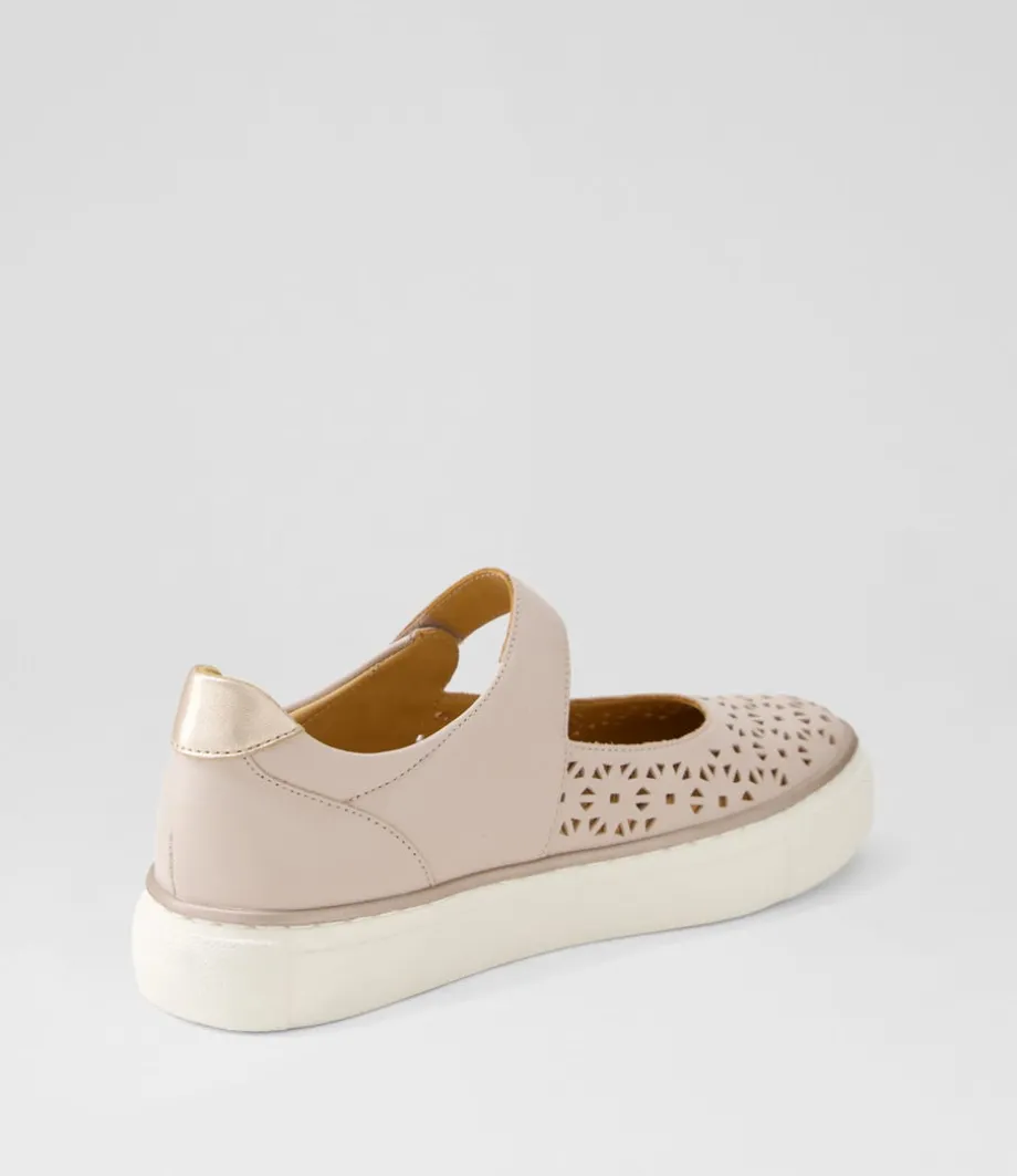 Pannah Xf Dusty Pink Rose Gold Leather Mary Janes
