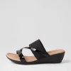 Paralee Black Patent Elastic Slides
