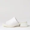 Parnee White Leather Mules