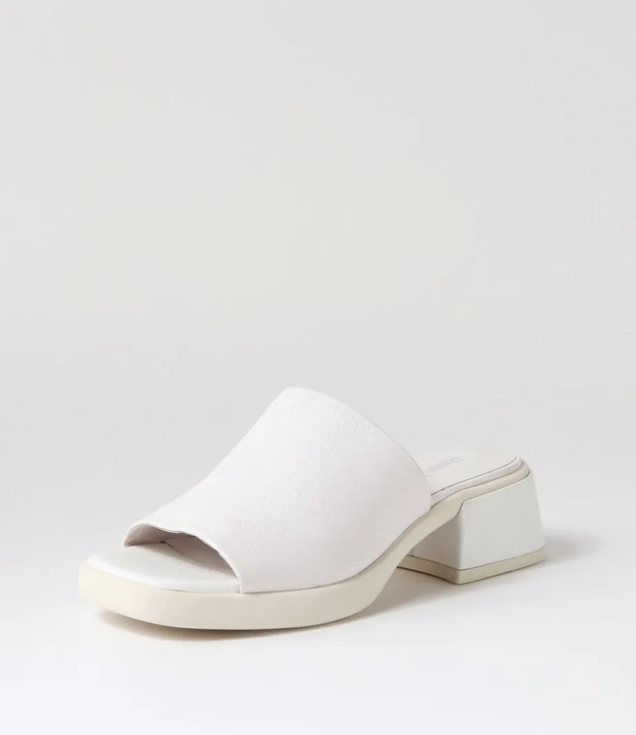 Parnee White Leather Mules