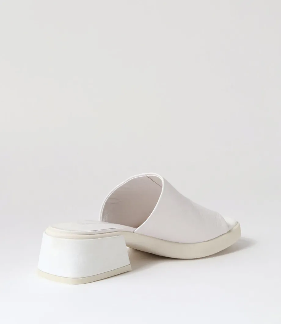 Parnee White Leather Mules