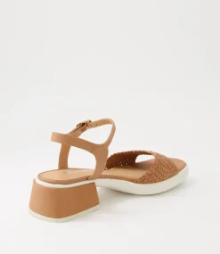Pascha Tan Weave Leather Sandals Ws