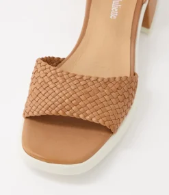 Pascha Tan Weave Leather Sandals Ws