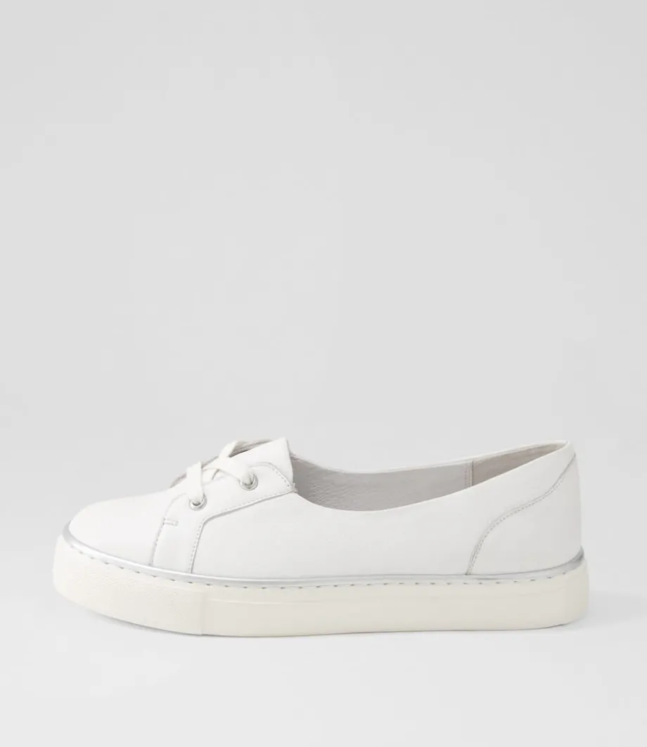 Patrese Xf White Leather Flat Shoes