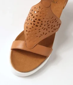Pellie W Tan Leather Sandals
